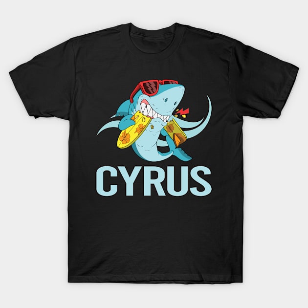 Funny Shark - Cyrus Name T-Shirt by Atlas Skate